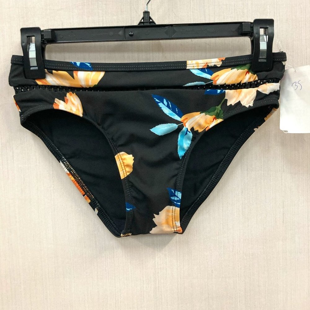 NWT Ella Moss Black Floral Swim bottom XS